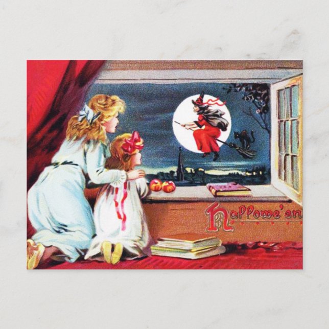 Carte postale vintage HALLOWEEN 1880 ~ (Devant)