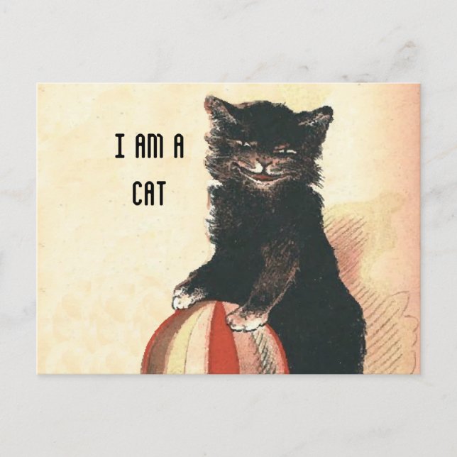 Carte Postale Vintage HALLOWEEN Chat noir (Devant)
