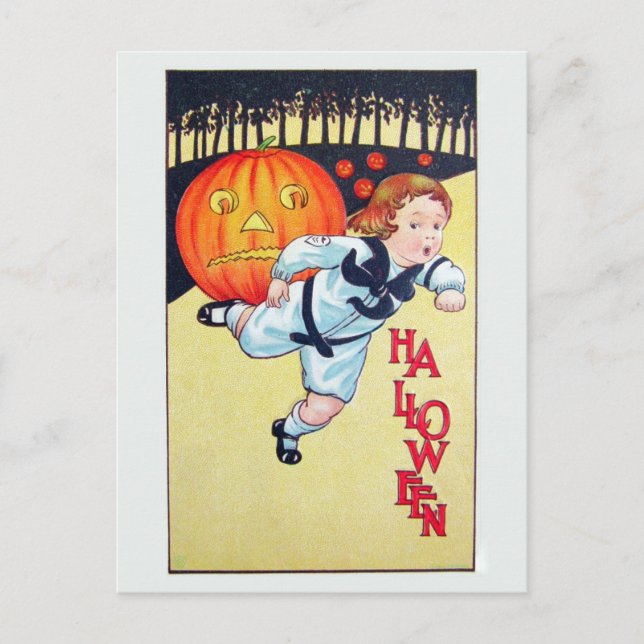 Carte postale Vintage Halloween effrayante (Devant)