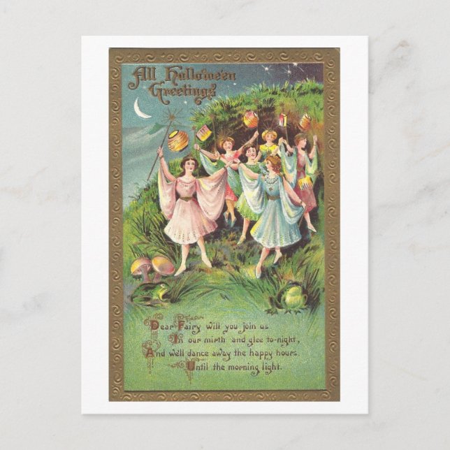 Carte postale vintage Halloween Fairy (Devant)