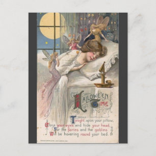 Carte Postale vintage-halloween-femme-fées-carte postale