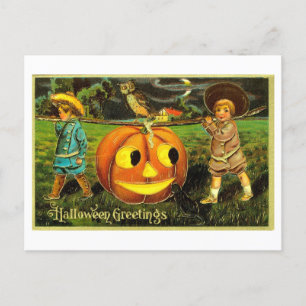 Carte postale vintage Halloween Jack-o-Lantern