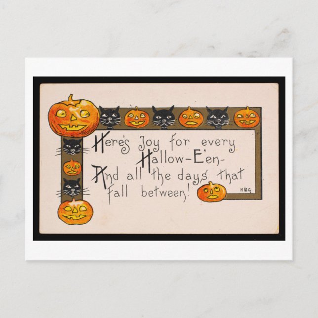 Carte postale vintage Halloween Joy (Devant)