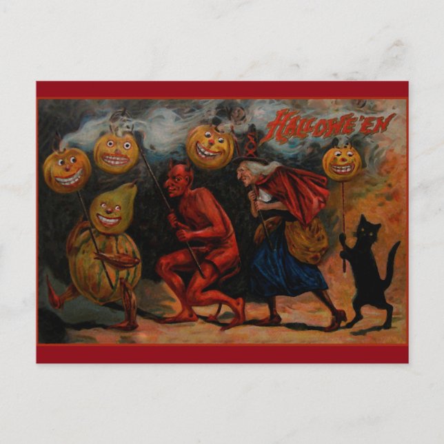 Carte postale vintage Halloween, Raphael Tuck 1909 (Devant)