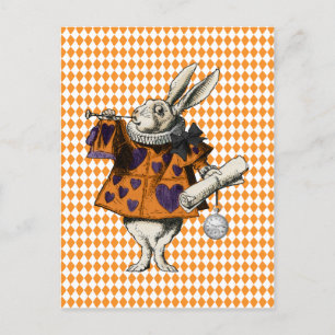 Carte Postale Vintage Halloween White Rabbit Alice Au Pays Des M