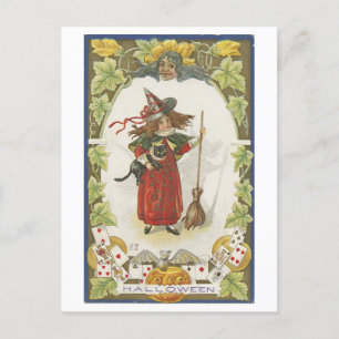 Carte postale vintage Halloween Witch