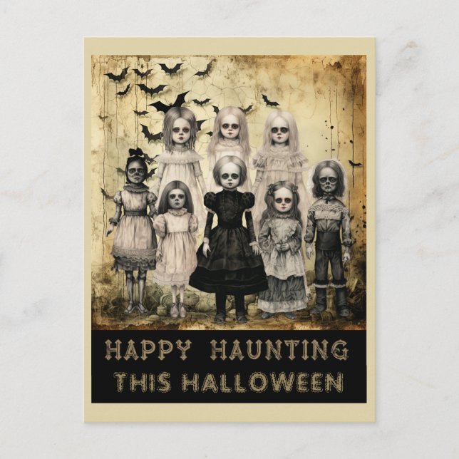 Carte Postale Vintage Halloween Zombie Happy (Devant)