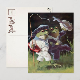 Carte postale vintage Happy Frogs