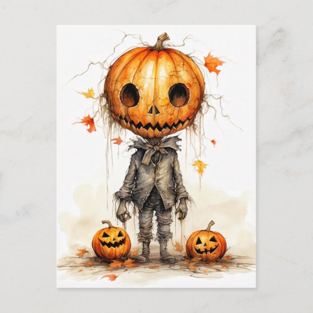 Carte Postale Vintage Happy Halloween Fiend (Devant)