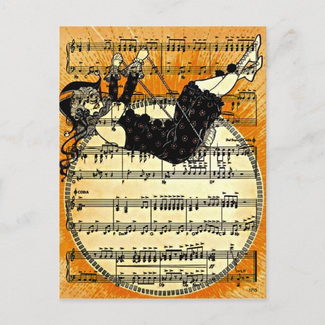 Carte Postale Vintage Harlequin fille (Devant)