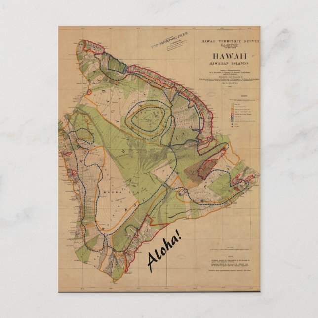 Carte postale vintage Hawaii Aloha (Devant)