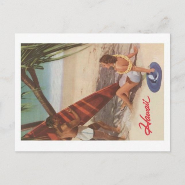 Carte postale vintage Hawaii Beach (Devant)