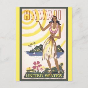 Carte Postale Vintage Hawaii Hawaii Hula Dancer Voyage