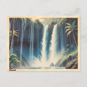 Carte postale Vintage Hawaii Waterfall