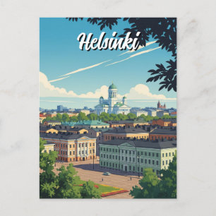 Carte Postale Vintage Helsinki Finlande