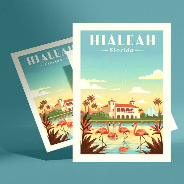 Carte Postale Vintage Hialeah Floride (Créateur téléchargé)