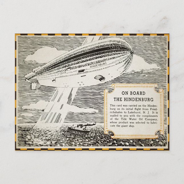 Carte postale vintage Hindenburg (Devant)