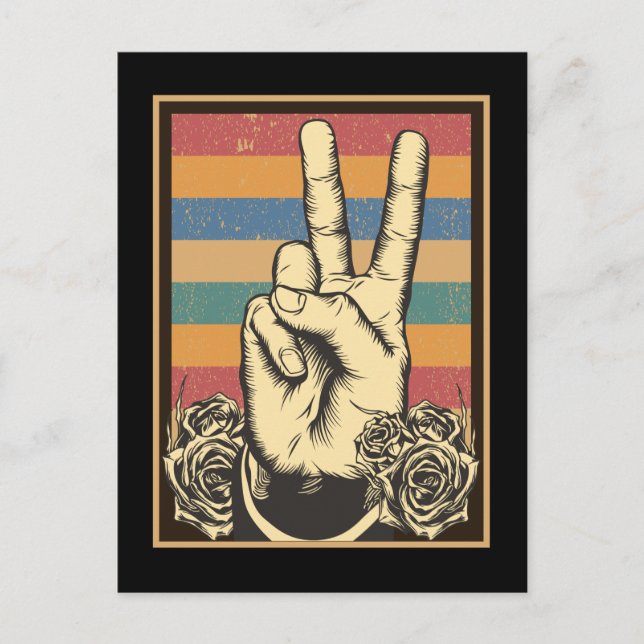 Carte Postale Vintage Hippie Hand (Devant)