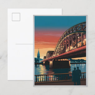 Carte Postale Vintage Hohenzollern Bridge Cologne cadeau alleman