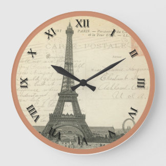 Carte postale vintage Horloge Tour Eiffel