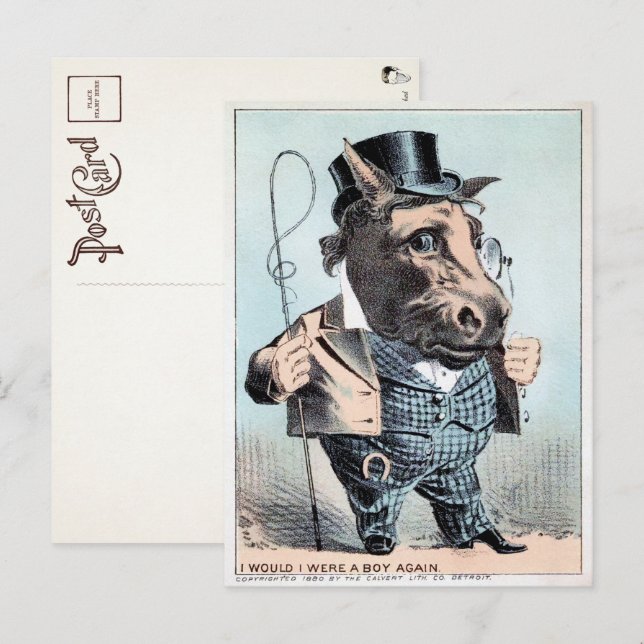 Carte postale vintage Horse Man  (Devant / Derrière)
