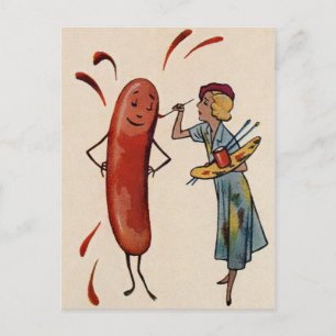 Carte postale vintage Hot Dog