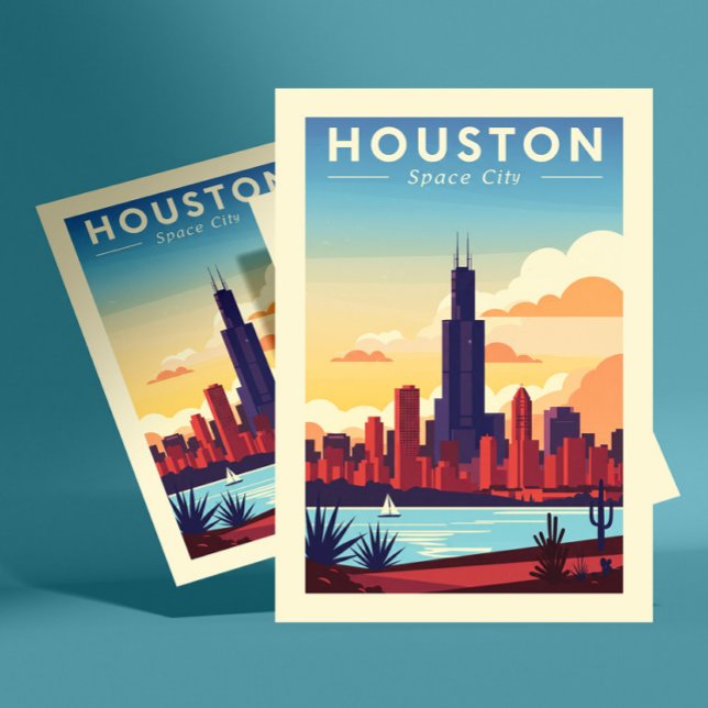 Carte Postale Vintage Houston (Créateur téléchargé)