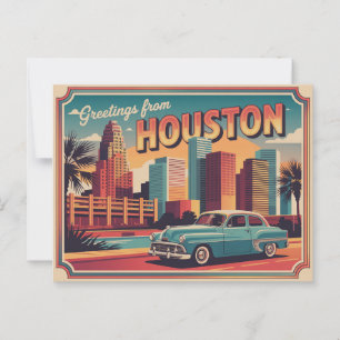 Carte postale vintage Houston   Salutations de Hou