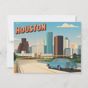 Carte postale vintage Houston Salutations de Hou