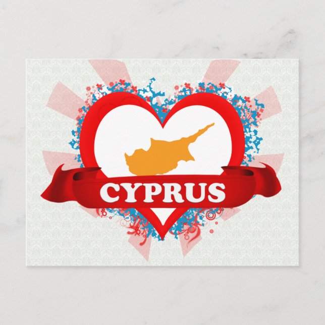 Carte Postale Vintage I Love Chypre (Devant)