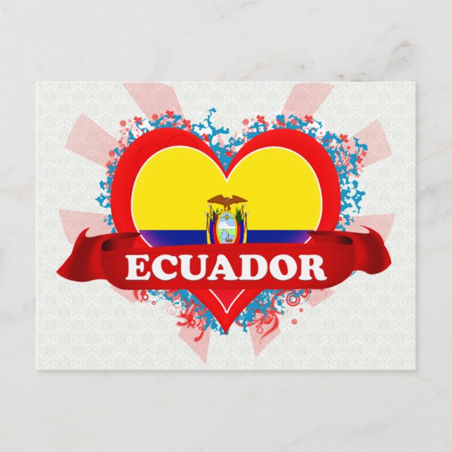 Carte Postale Vintage I Love Ecuador (Devant)