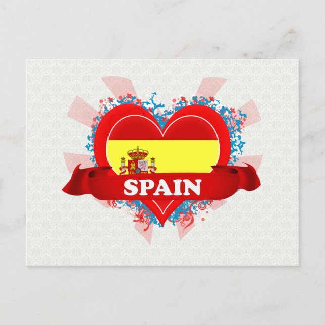 Carte Postale Vintage I Love Espagne (Devant)