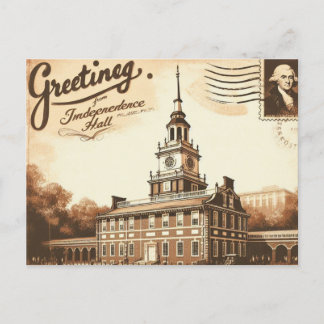 Carte postale vintage Independence Hall