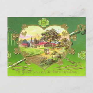Carte Postale Vintage Irish Heart St. Patrick's Day