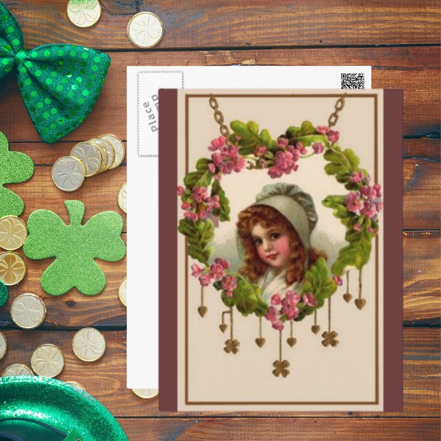 Carte Postale Vintage irlandaise (Vintage Irish Girl Postcard)