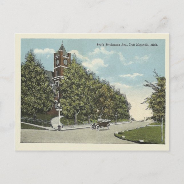Carte Postale Vintage Iron Mountain Michigan (Devant)