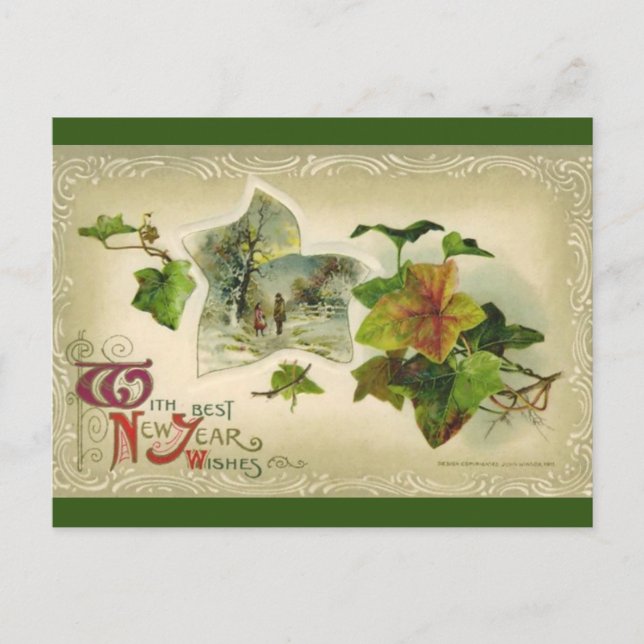 Carte postale vintage Ivy Nouvel An (Devant)