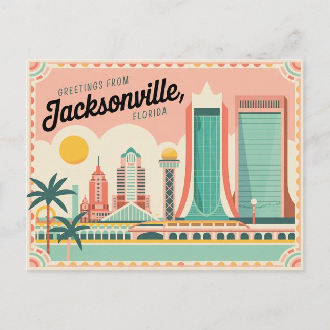 Carte postale vintage Jacksonville | Salutations d (Devant)