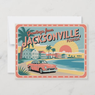 Carte postale vintage Jacksonville   Salutations d