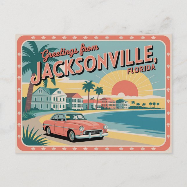 Carte postale vintage Jacksonville | Salutations d (Devant)