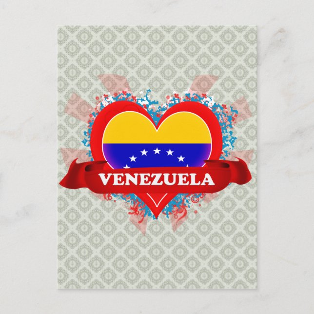 Carte Postale Vintage J'aime Venezuela (Devant)
