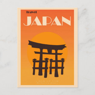 Carte Postale Vintage Japon Pagode japonaise Voyage