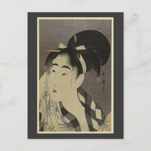 Carte postale Vintage japonais Art-Utamaro Kitagaw