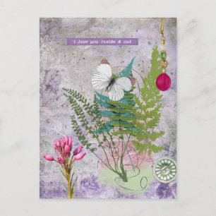 Carte Postale Vintage Jardin pourpre 
