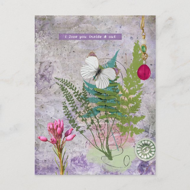 Carte Postale Vintage Jardin pourpre (Devant)