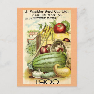 Carte Postale Vintage Jardinage Fruit Vegetable Garden Manuel