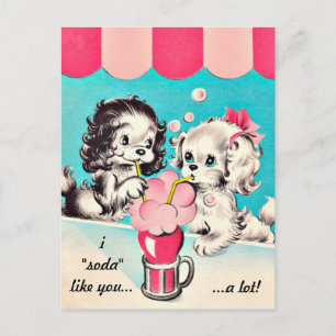 Carte Postale Vintage Je "Soda" Comme Toi
