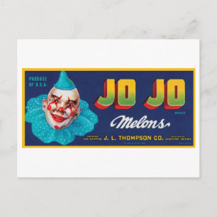 Carte Postale Vintage JO JO Melons Crate Étiquette