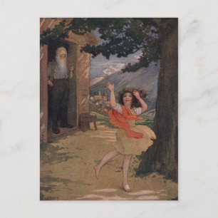Carte Postale Vintage Johanna Spyri Heidi des Alpes suisses