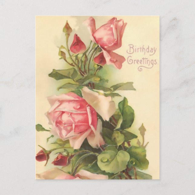 Carte Postale Vintage Joyeux anniversaire (Devant)